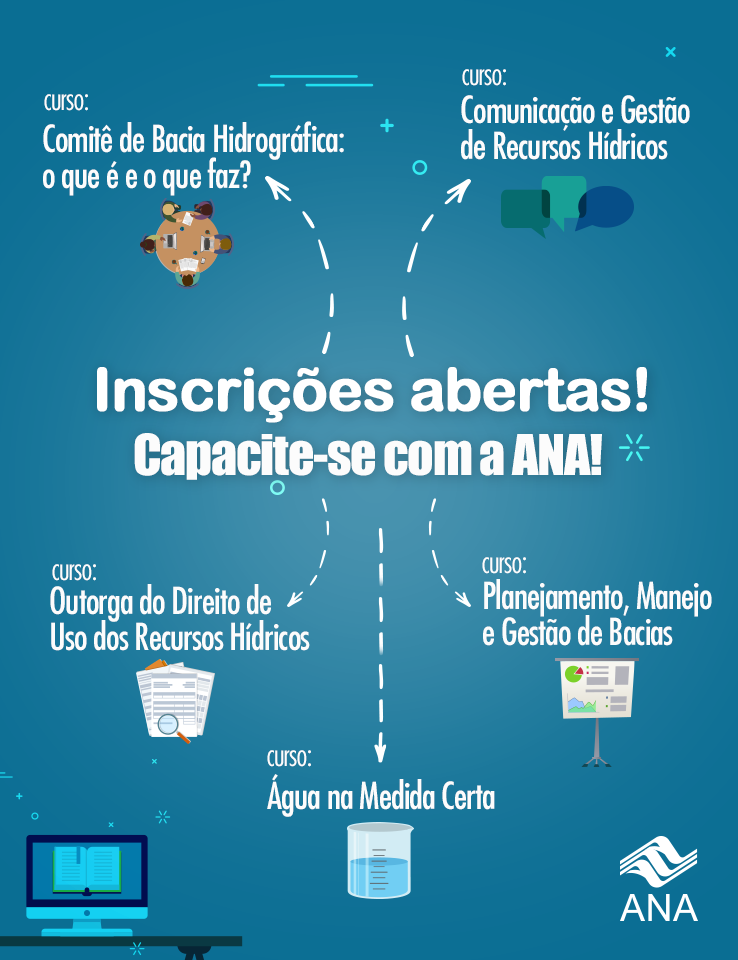Abertas as inscrições para 5 cursos promovidos pela ANA