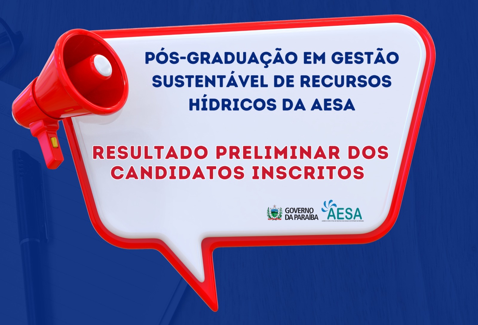 LISTA DO RESULTADO PRELIMINAR DOS CANDIDATOS INSCRITOS DA PÓS GRADUAÇÃO EM GESTÃO SUSTENTÁVEL DE RECURSOS HÍDRICOS DA AESA