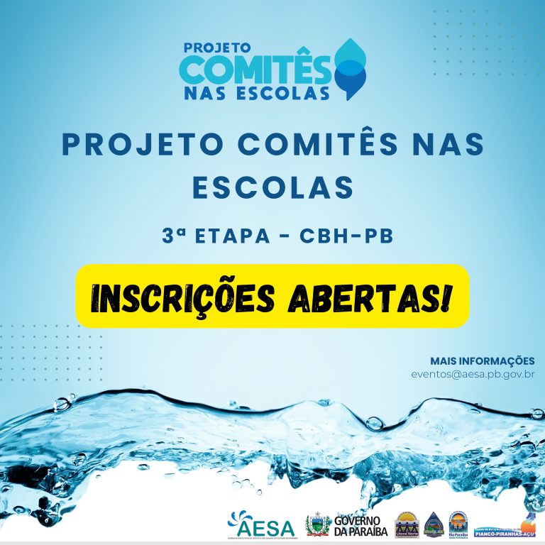 A 3ª Etapa do Projeto Comitês nas Escolas tem suas inscrições abertas para as 3ª, 4ª e 5ª GRE