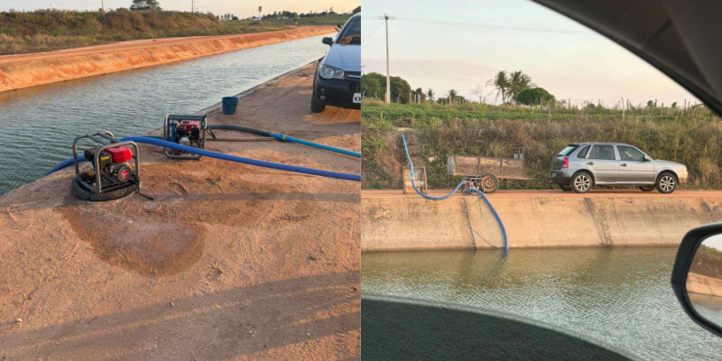 Operação conjunta da Aesa e Polícia Ambiental desarticula retirada irregular de água no canal Acauã-Araçagi